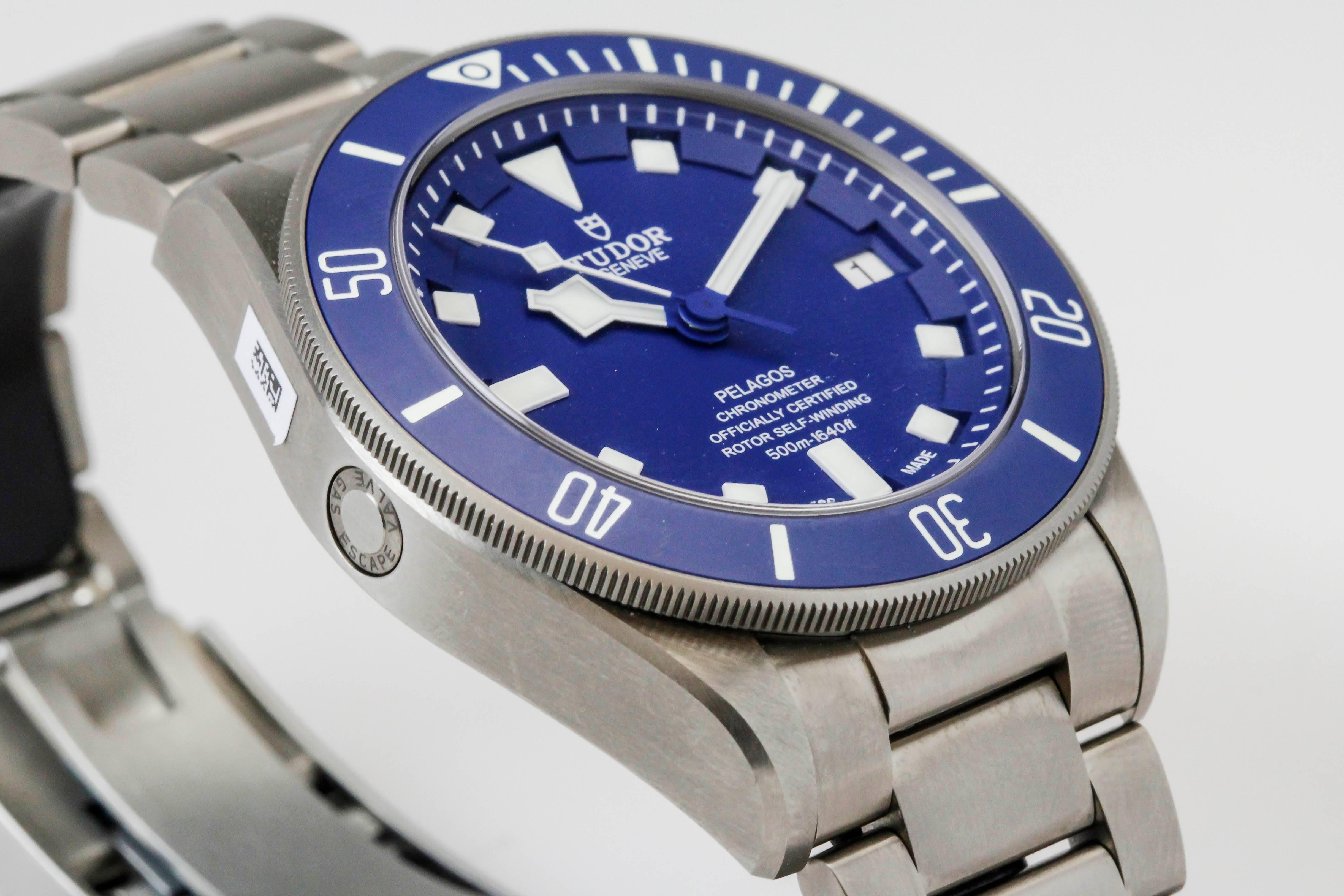 Tudor Titanium Pelagos Blue Dive Automatic Wristwatch Ref 25600TB  4