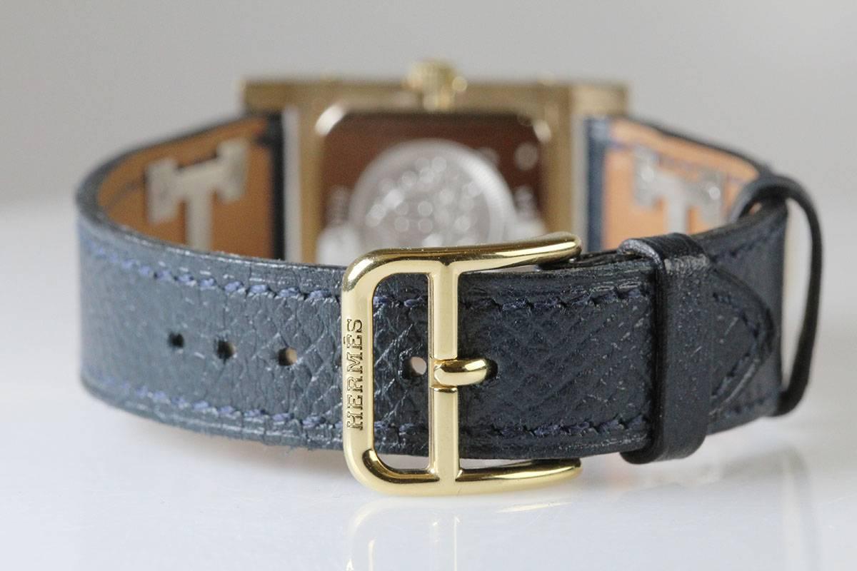 Hermes Gold-Plated Medor Quartz Wristwatch Ref ME1.201, circa 2007 In Excellent Condition In Miami Beach, FL