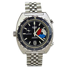 Heuer Stainless Steel Autavia Skipper Chronograph Wristwatch Ref 15640