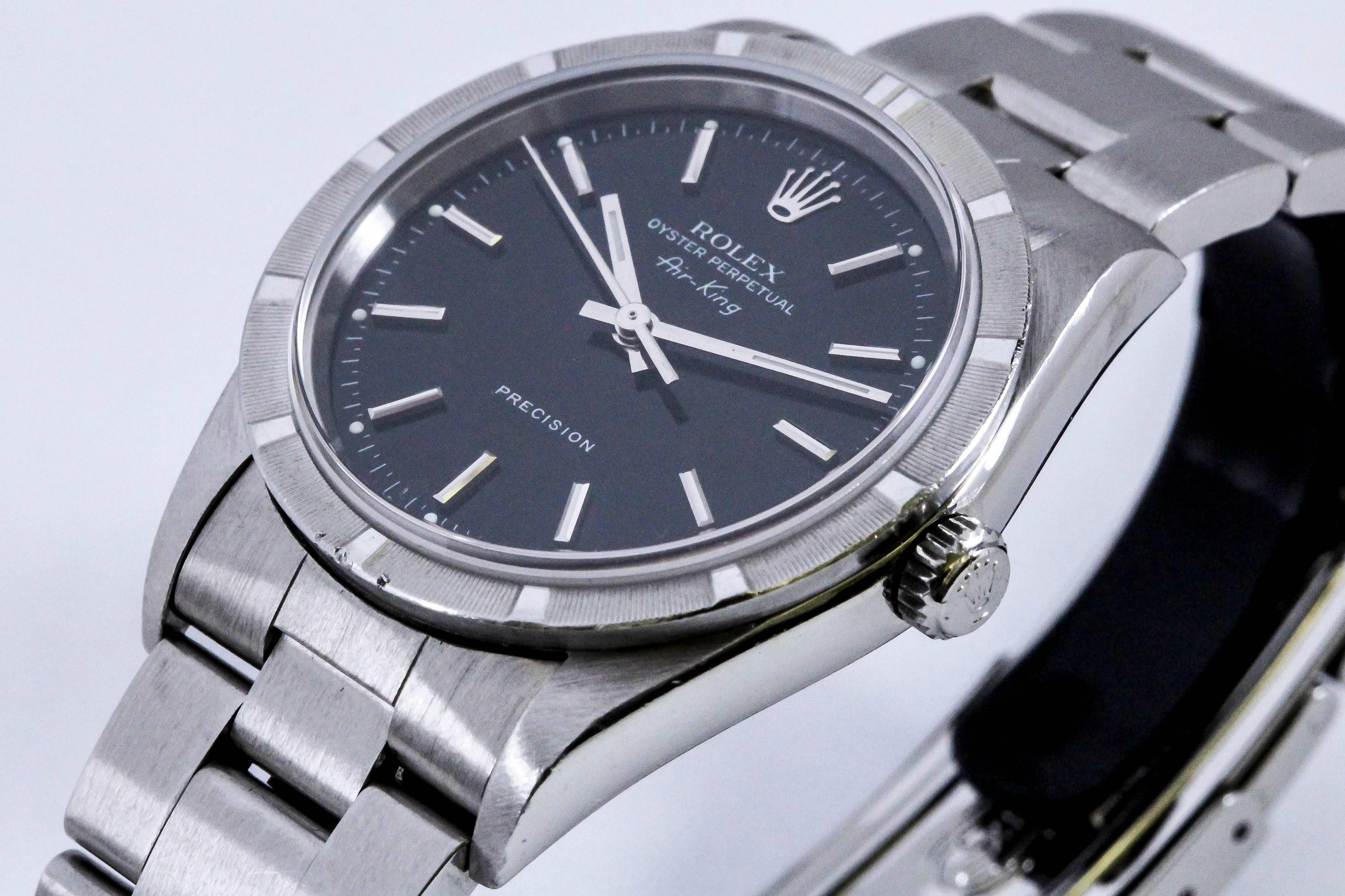 Women's or Men's Rolex Stainless Steel Air King Precision Wristwatch Ref 14010M, circa 2006