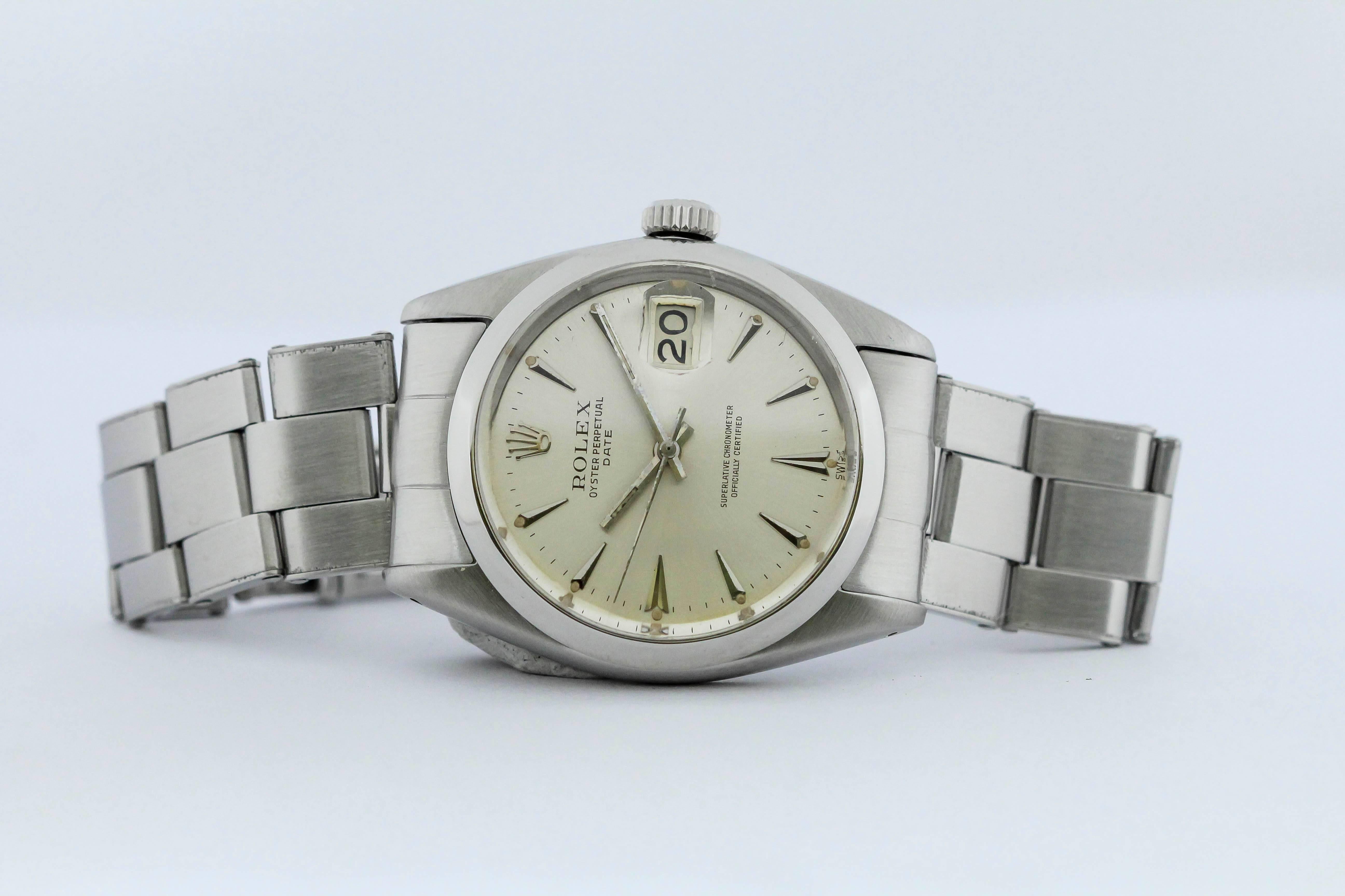 Rolex Stainless Steel Date Automatic Wristwatch Ref 1500, circa 1961 In Excellent Condition In Miami Beach, FL