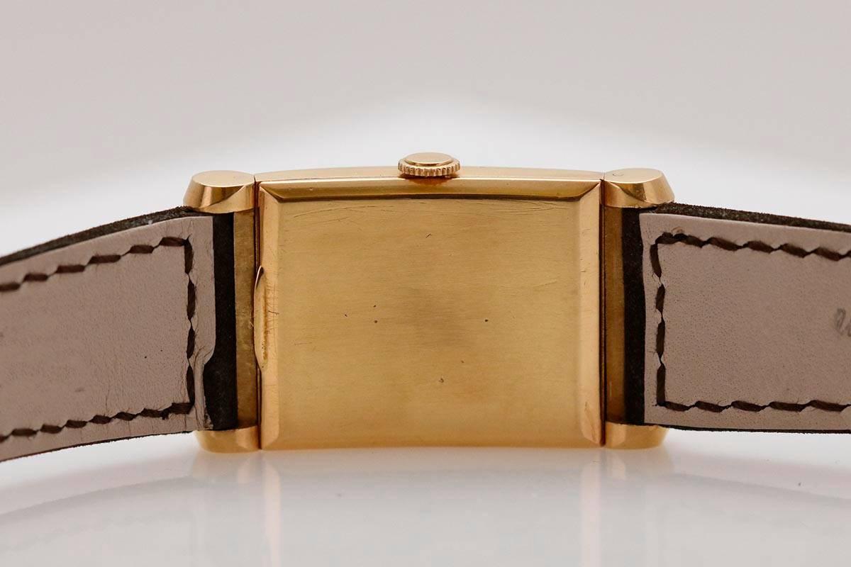 Audemars Piguet Yellow Gold Art Deco Tank Scroll Lugs Wristwatch In Good Condition In Miami Beach, FL