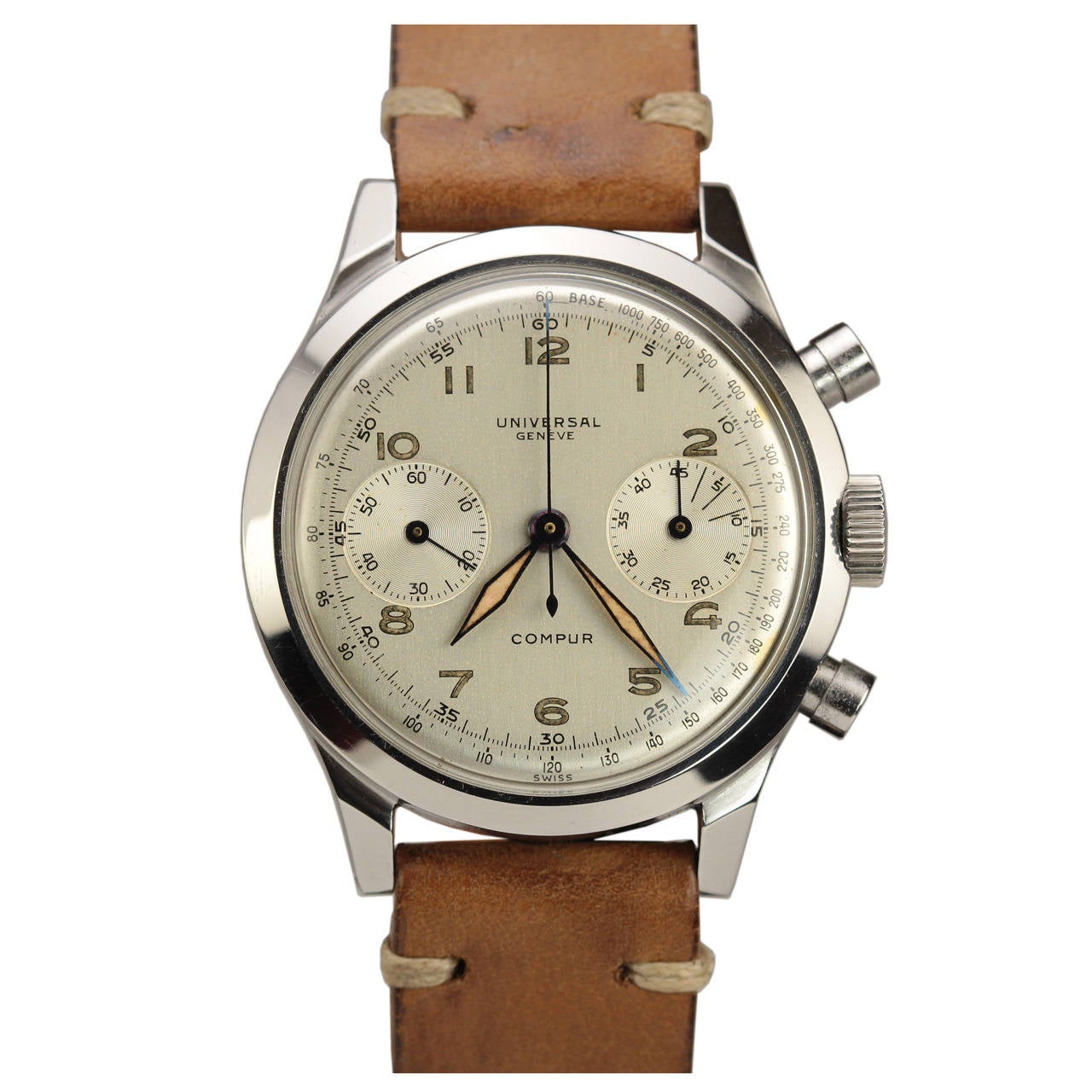Universal Geneve Stainless Steel Compur Chronograph Wristwatch
