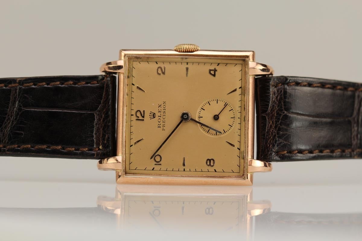 Rolex Rose Gold Stainless Steel Precision Wristwatch Ref 4330 2