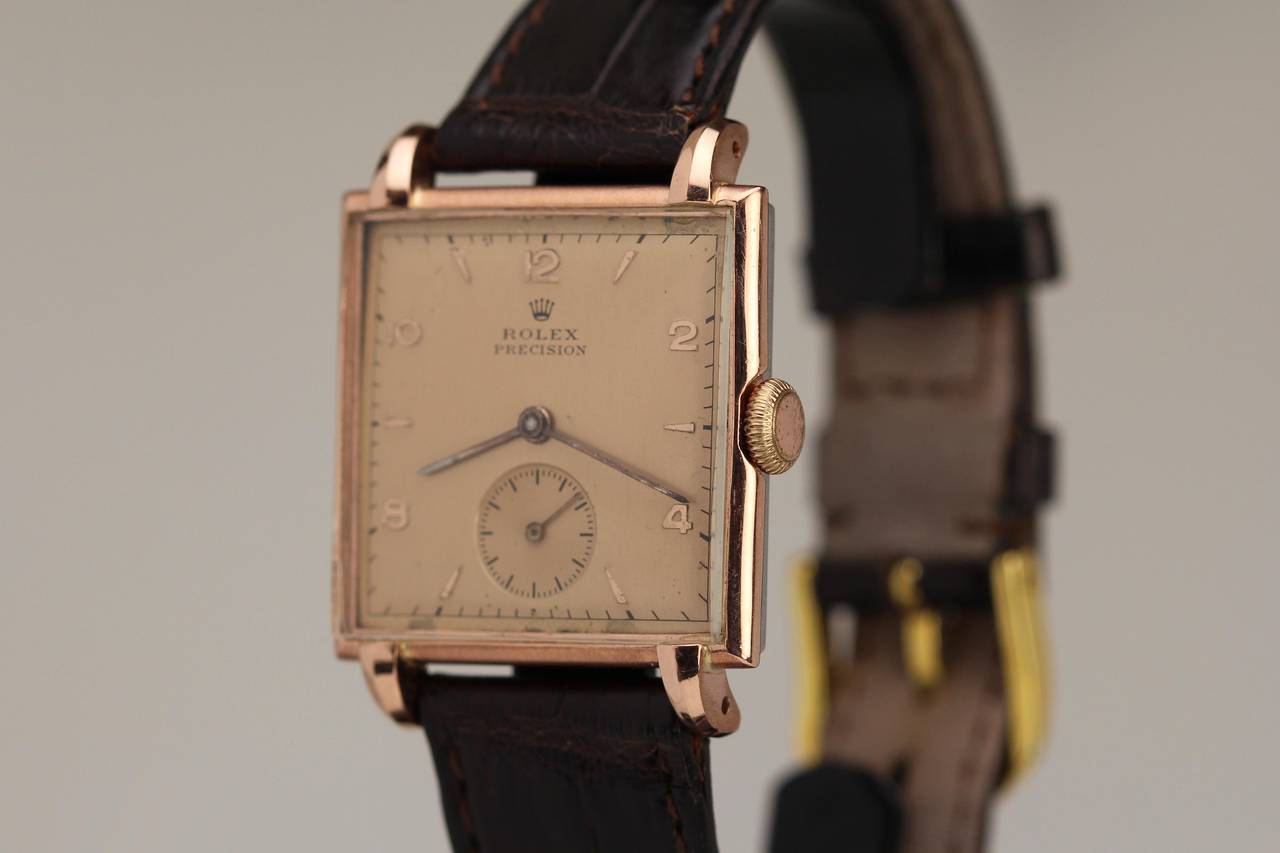 Rolex Rose Gold Stainless Steel Precision Wristwatch Ref 4330 3