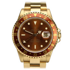 Retro Rolex Yellow Gold GMT-Master II Wristwatch Ref 16718