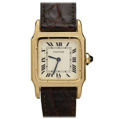 Cartier Yellow Gold Santos Manual Wind Wristwatch