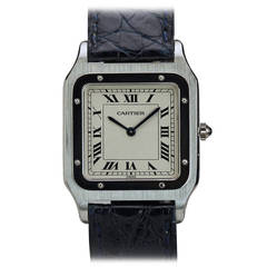 Cartier Platinum Thin Santos Manual Wind Wristwatch
