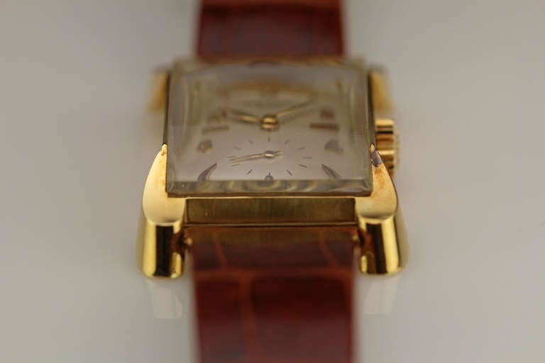 Patek Philippe Rose Gold Rectangular Wristwatch with Unusual Lugs Ref 2503 1