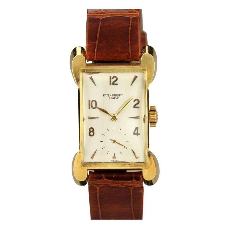 Patek Philippe Rose Gold Rectangular Wristwatch with Unusual Lugs Ref 2503