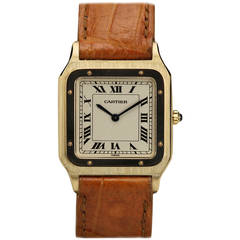 Cartier Yellow Gold Santos Manual Wind Wristwatch