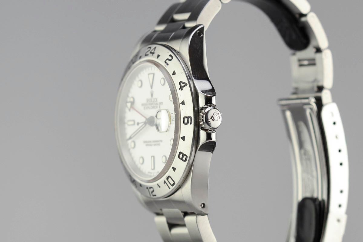Rolex Stainless Steel Explorer II Series L White Dial Wristwatch Ref 16570 2