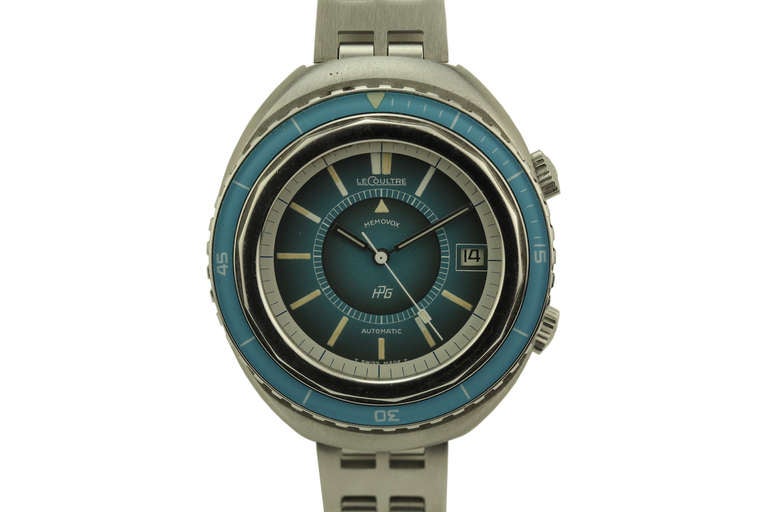 LeCoultre Stainless Steel HPG Automatic Alarm Wristwatch with Date