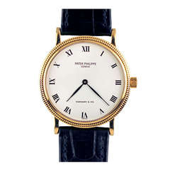Patek Philippe Yellow Gold Calatrava Wristwatch Retailed by Tiffany & Co.