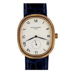 Patek Philippe Yellow Gold Ellipse Wristwatch with Hobnail Bezel Ref 3989