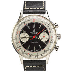 Retro Breitling Stainless Steel Chronomat Manual Wind Wristwatch Ref 808