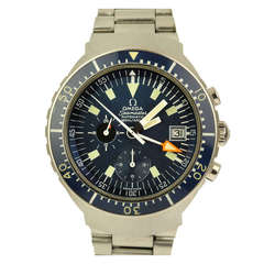 Omega Stainless Steel Seamaster Big Blue Chronograph Diver's Wristwatch