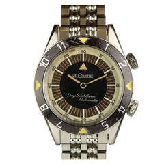 Vintage LeCoultre Stainless Steel Deep Sea Alarm Automatic Diver's Wristwatch