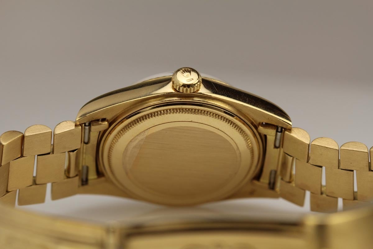 Rolex Yellow Gold Day Date Turquoise Stella Presidential Wristwatch Ref 1803 In Excellent Condition In Miami Beach, FL