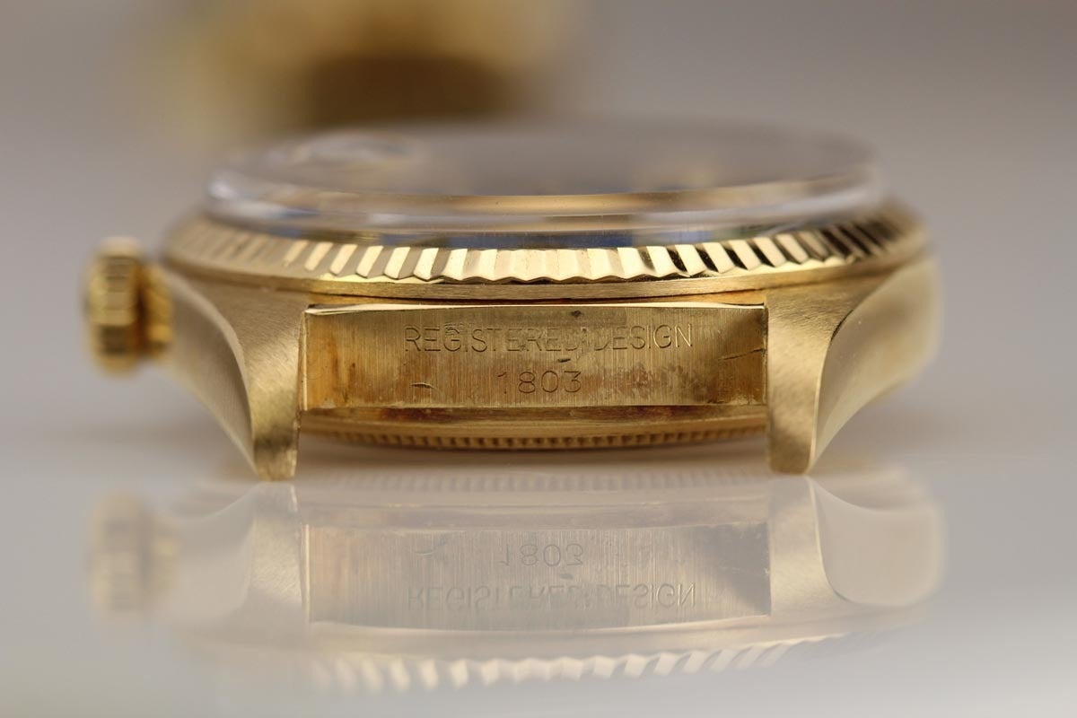 Men's Rolex Yellow Gold Day Date Turquoise Stella Presidential Wristwatch Ref 1803