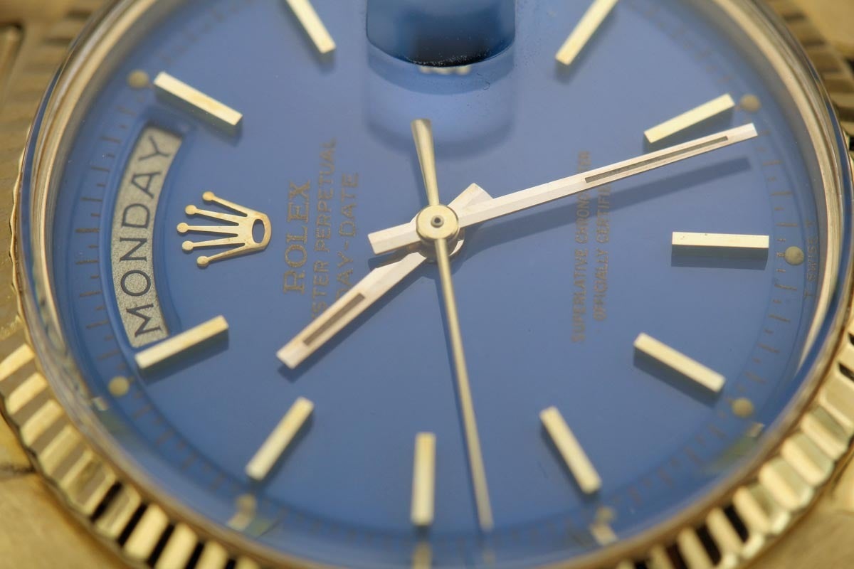 Rolex Yellow Gold Day Date Turquoise Stella Presidential Wristwatch Ref 1803 1