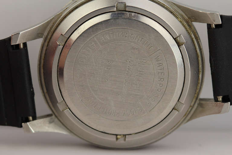 Blancpain Stainless Steel Aqualung Diver's Wristwatch circa 1950s In Good Condition In Miami Beach, FL