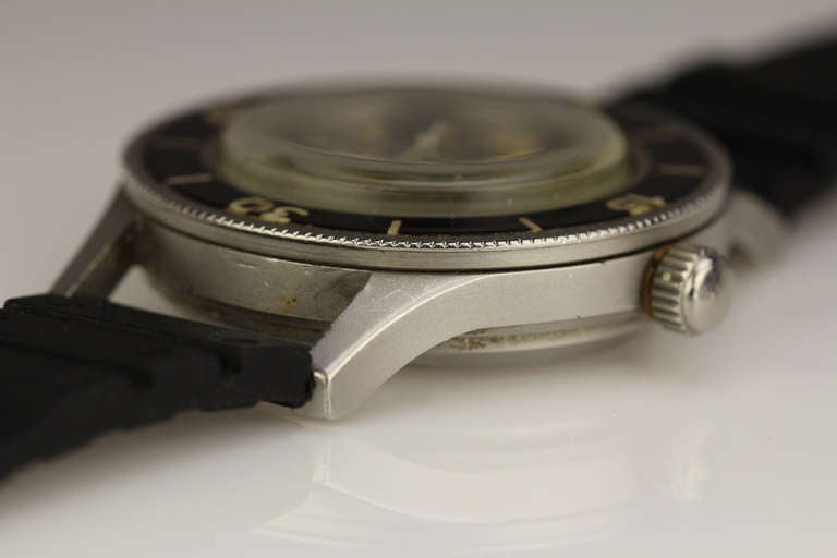 Men's Blancpain Stainless Steel Aqualung Diver's Wristwatch circa 1950s