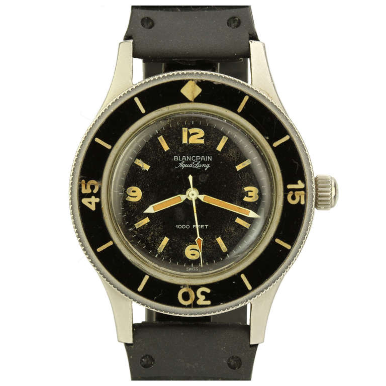 Blancpain Stainless Steel Aqualung Diver's Wristwatch circa 1950s