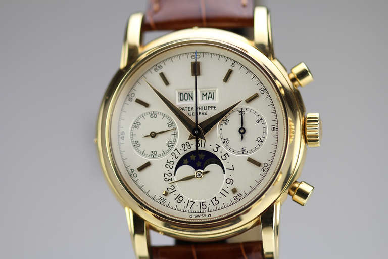Patek Philippe Yellow Gold Perpetual Calendar Chronograph Wristwatch ...