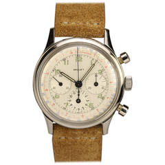Vintage Gallet Stainless Steel Chronograph Wristwatch