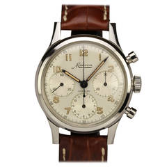 Minerva Stainless Steel Chronograph Wristwatch