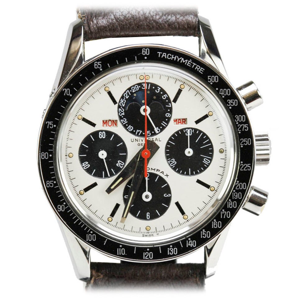 Universal Geneve Stainless Steel Tri-Compax Wristwatch