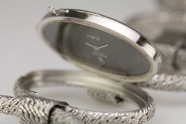 Rolex Lady's White Gold Cellini Bracelet Watch with Large Links circa 1970s 6