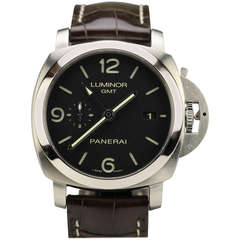 Used Panerai Stainless Steel Luminor 1950 Three Days GMT Wristwatch PAM 320