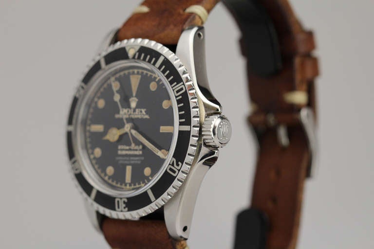 Rolex Stainless Steel Submariner Wristwatch with Gilt Dial Ref 5512 circa 1962 In Excellent Condition In Miami Beach, FL