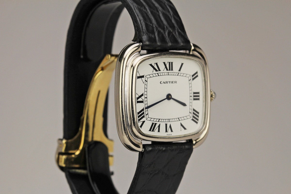 Cartier White Gold TV Screen Wristwatch 1