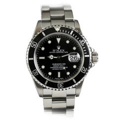 Rolex Stainless Steel Submariner Date Wristwatch Ref 16610
