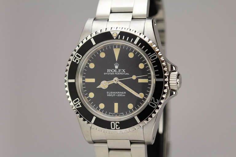Rolex Stainless Steel Submariner Wristwatch Ref 5513 circa 1983 In Excellent Condition In Miami Beach, FL
