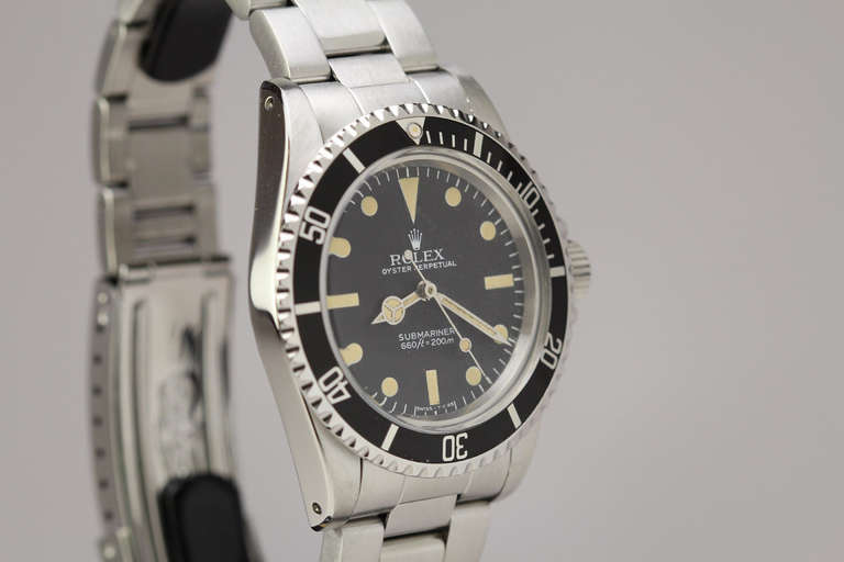 Men's Rolex Stainless Steel Submariner Wristwatch Ref 5513 circa 1983