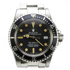 Retro Rolex Stainless Steel Sea-Dweller Rail Dial Wristwatch Ref 1665