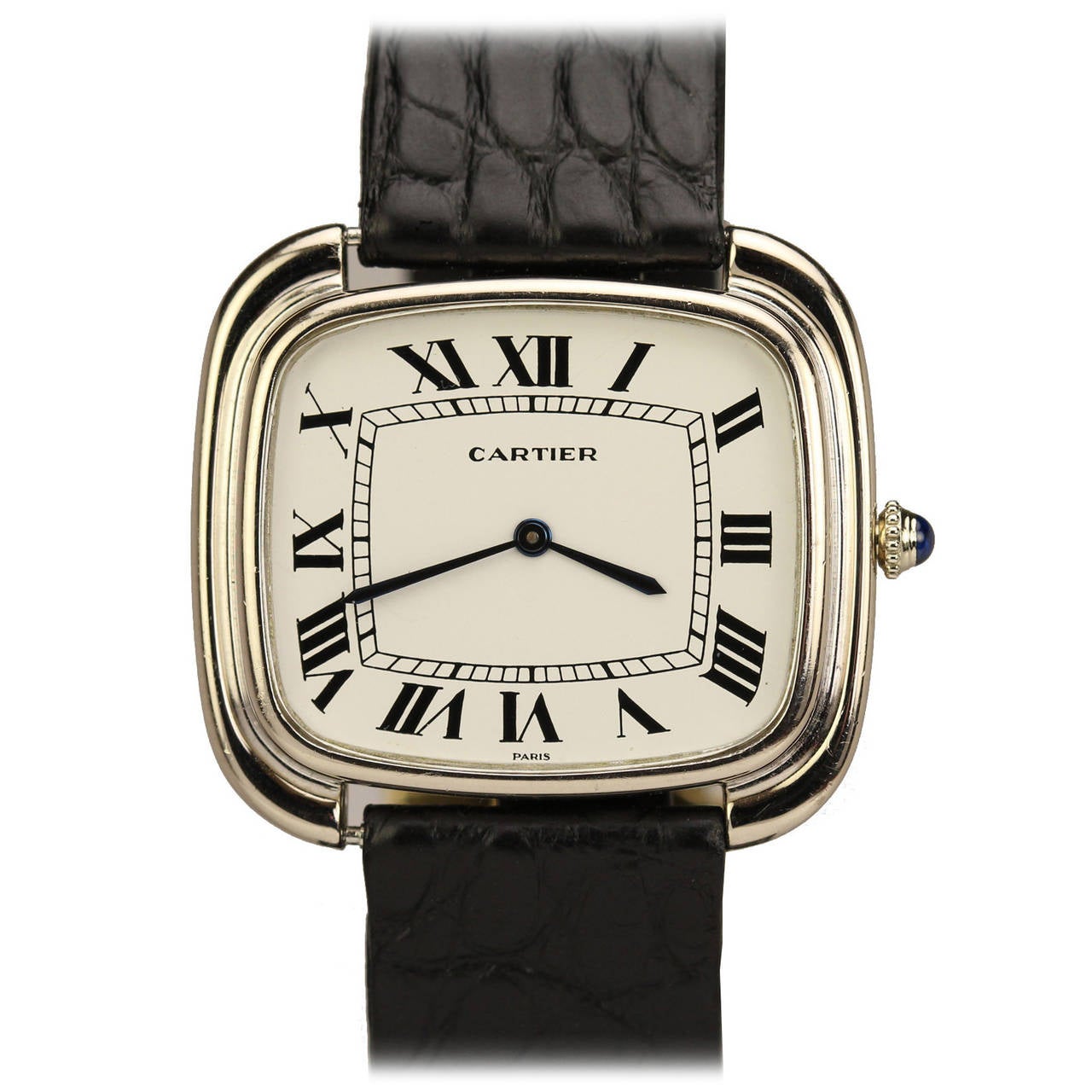 Cartier White Gold TV Screen Wristwatch