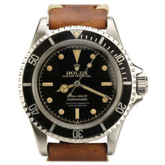 Retro Rolex Stainless Steel Submariner Wristwatch with Gilt Dial Ref 5512 circa 1962