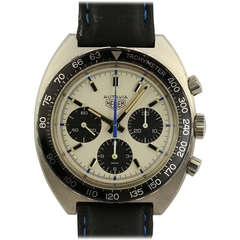 Vintage Heuer Stainless Steel Autavia Chronograph Wristwatch Jo Siffert Edition