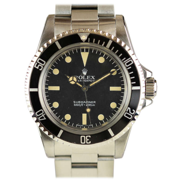 Rolex Stainless Steel Submariner Wristwatch Ref 5513 circa 1983