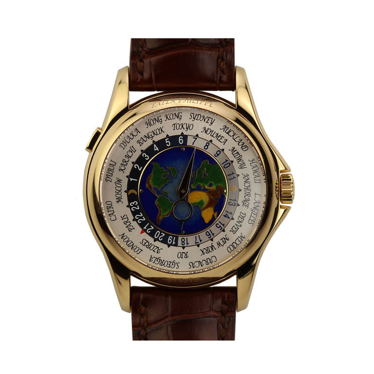 Patek Philippe Yellow Gold Ref World Time Wristwatch Ref 5131J