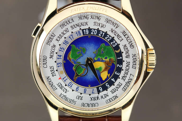 Patek Philippe Yellow Gold Ref World Time Wristwatch Ref 5131J In Excellent Condition In Miami Beach, FL