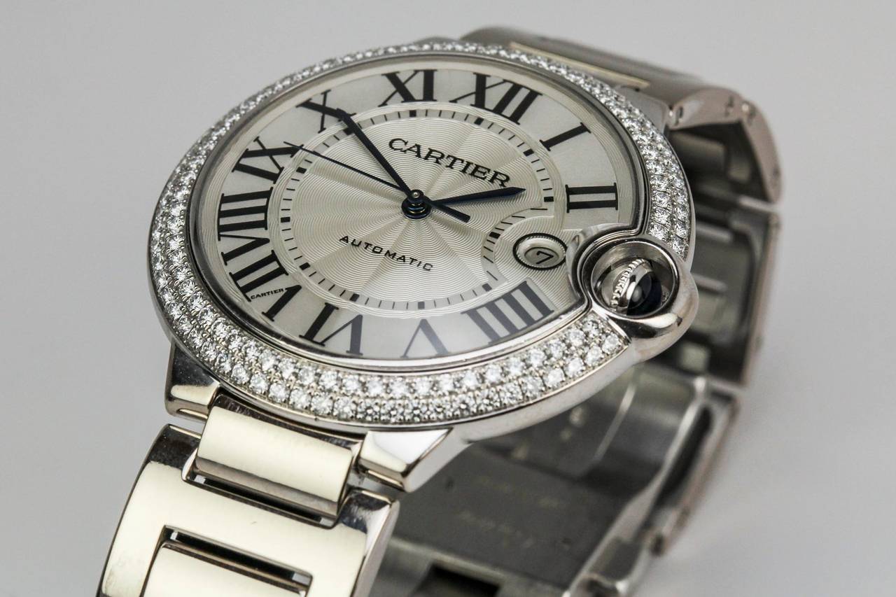 Cartier White Gold Diamond Ballon Bleu Wristwatch 1