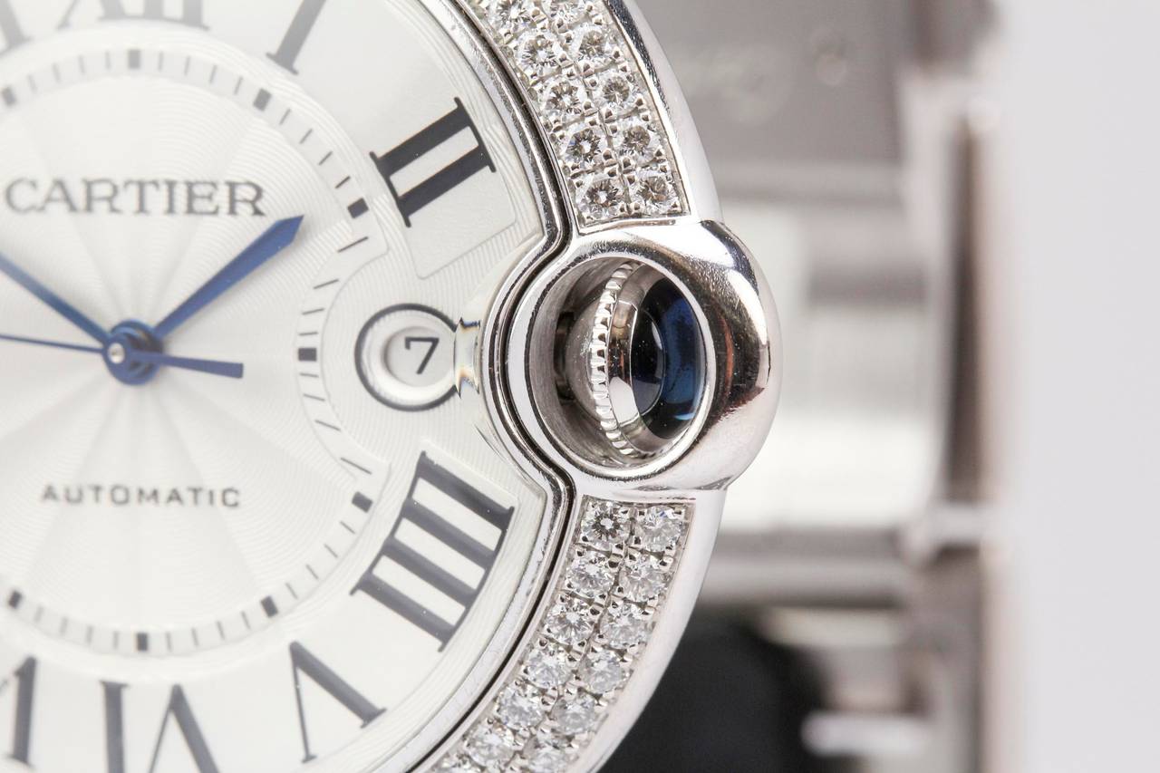 Women's Cartier White Gold Diamond Ballon Bleu Wristwatch
