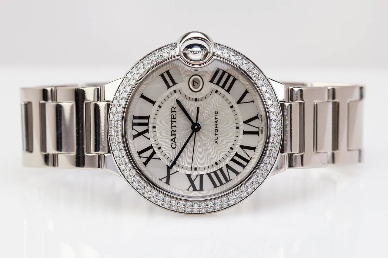 Cartier White Gold Diamond Ballon Bleu Wristwatch 2