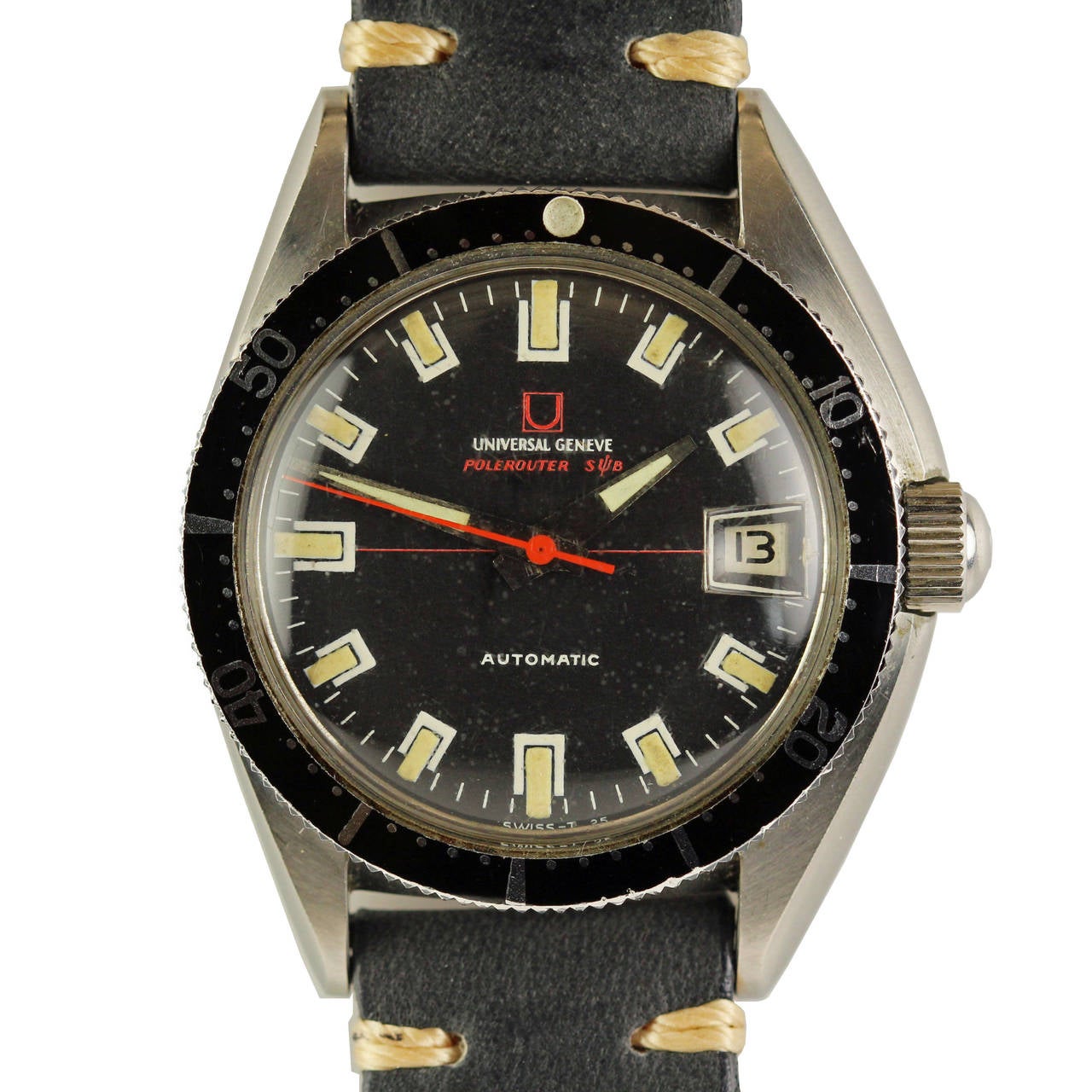 Universal Geneve Stainless Steel Polerouter Sub Wristwatch